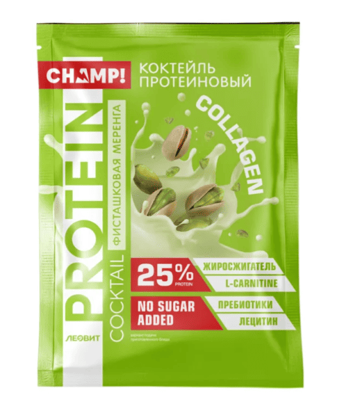 КОКТЕЙЛЬ ПРОТЕИНОВЫЙ ЧАМП! 30Г ФИСТАШКОВАЯ МЕРЕНГА