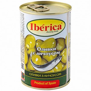 ОЛИВКИ ИБЕРИКА 300Г С АНЧОУСОМ ЖБ