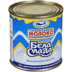 МОЛОКО КОНЦЕНТРИРОВАННОЕ БЕЛА СЛАДА 300Г 8,5% СТЕРИЛИЗОВАННОЕ СТО ЖБ