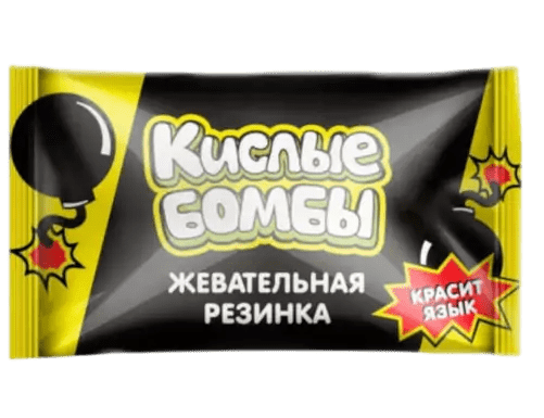 ЖЕВАТЕЛЬНАЯ РЕЗИНКА КИСЛЫЕ БОМБЫ 3,3Г С ЖИДКИМ ЦЕНТРОМ СО ВКУСОМ БАБЛ-ГАМ