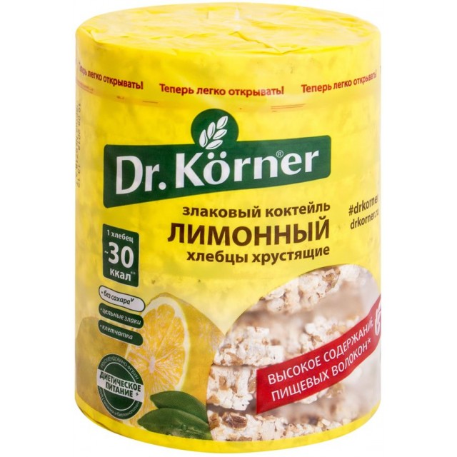 ХЛЕБЦЫ ДОКТОР КЕРНЕР 100Г ЗЛАКОВЫЙ КОКТЕЙЛЬ ЛИМОННЫЙ