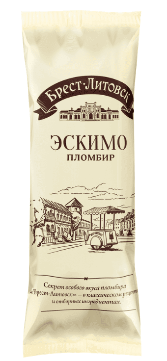 МОРОЖЕНОЕ БРЕСТ-ЛИТОВСК 70Г ПЛОМБИР С АРОМ ВАНИЛИ В МОЛ ГЛАЗ С КАКАО ЭСКИМО