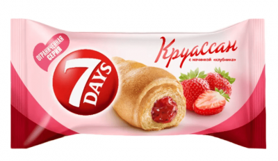 КРУАССАН 7 ДНЕЙ 65Г С НАЧИНКОЙ КЛУБНИКА