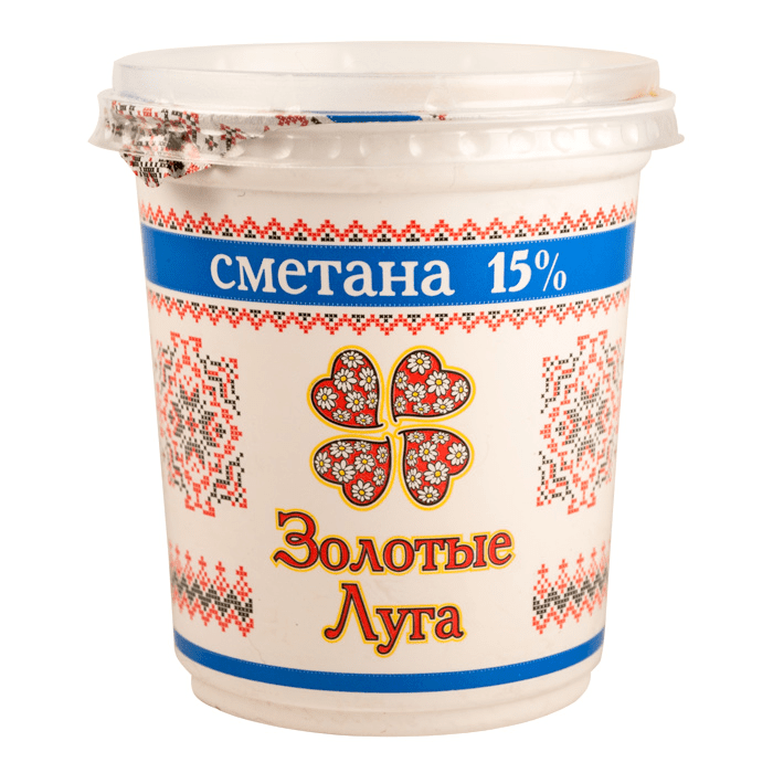 СМЕТАНА ЗОЛОТЫЕ ЛУГА 15% 350Г СТАКАН