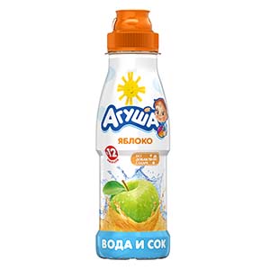 НАПИТОК АГУША ВОДА И СОК 300МЛ СОКОСОДЕРЖАЩИЙ ИЗ ЯБЛОКА