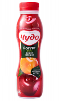 ЙОГУРТ ЧУДО 1,9% 260Г СО ВКУСОМ ВИШНЯ-ЧЕРЕШНЯ ПИТ