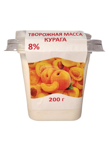 МАССА ТВОРОЖНАЯ 8% 200Г КУРАГА КОНТЕЙНЕР