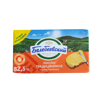 МАСЛО БЕЛЕБЕЕВСКОЕ ТРАДИЦИОННОЕ 82,5% 170Г ГОСТ ФОЛЬГА