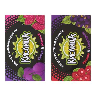 КОНФЕТА ЖЕВ КИСЛИЦА 18Г КЛЮКВА СМОРОДИНА/СЛИВА МАЛИНА