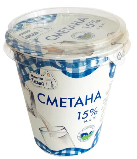 СМЕТАНА НИЖНЯЯ ТАВДА 15% 300Г СТАКАН