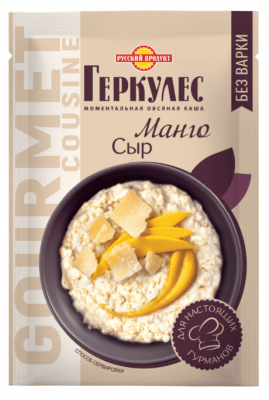 КАША РУССКИЙ ПРОДУКТ ГЕРКУЛЕС ГУРМЕ 40Г ОВСЯНАЯ С СЫРОМ И МАНГО