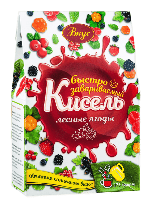 КИСЕЛЬ ВКУС 175Г ЛЕСНЫЕ ЯГОДЫ БЫСТРОЗАВАРИВАЕМЫЙ ТВ