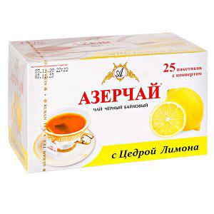 ЧАЙ АЗЕРЧАЙ 25*1,8Г ЧЕРНЫЙ БАЙХОВЫЙ С ЦЕДРОЙ ЛИМОНА