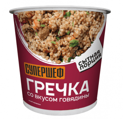 КАША СУПЕРШЕФ ГРЕЧКА 70Г МОМЕНТАЛЬНАЯ СО ВКУСОМ ГОВЯДИНЫ