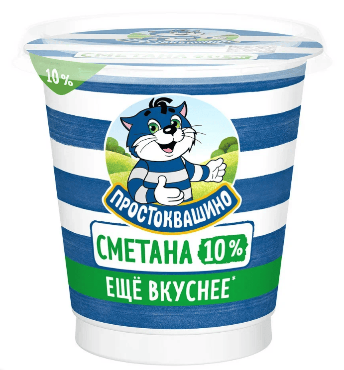 СМЕТАНА ПРОСТОКВАШИНО 10% 300Г СТАКАН