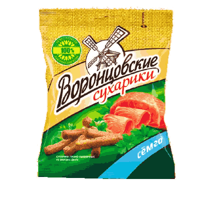 СУХАРИКИ ВОРОНЦОВСКИЕ 120Г РЖАНО-ПШЕНИЧНЫЕ СО ВКУСОМ СЁМГИ