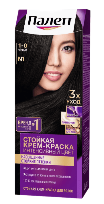 КРАСКА Д/ВОЛОС ПАЛЕТТ N1 ЧЕРНЫЙ