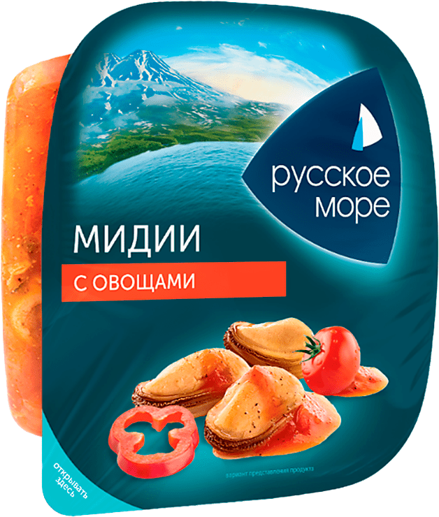САЛАТ РУССКОЕ МОРЕ 150Г ИЗ МЯСА МИДИИ ЧИЛИЙСКОЙ ВАРЕНОЙ С ОВОЩ