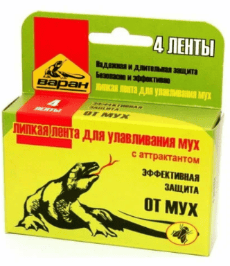 СР-ВО ВАРАН 4ШТ ЛИПКАЯ ЛЕНТА ОТ МУХ