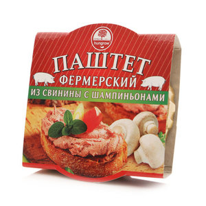 ПАШТЕТ ХАНГРОУ 90Г ФЕРМЕРСКИЙ С ШАМПИНЬОНАМИ ИЗ СВИНИНЫ