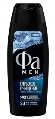 ГЕЛЬ Д/ДУША ФА МЕН 250МЛ ГЛУБОКОЕ ОЧИЩЕНИЕ