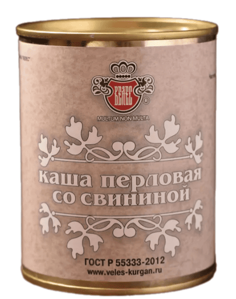 КАША ВЕЛЕС 340Г ПЕРЛОВАЯ СО СВИНИНОЙ ГОСТ