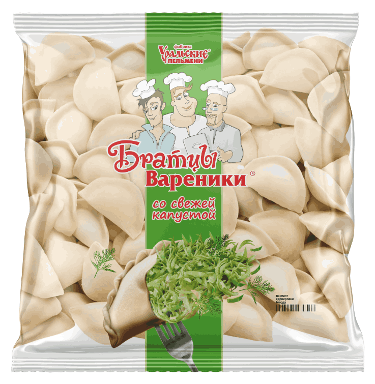 ВАРЕНИКИ БРАТЦЫ ВАРЕНИКИ 350Г СО СВЕЖЕЙ КАПУСТОЙ