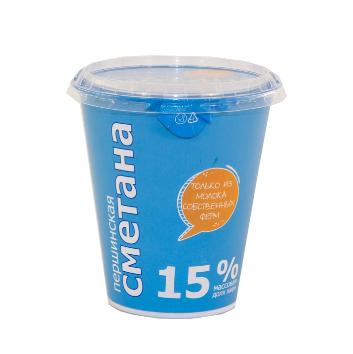 СМЕТАНА ПЕРШИНСКОЕ 15% 330Г СТАКАН