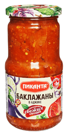 БАКЛАЖАНЫ ПИКАНТА 460Г В АДЖИКЕ СТ