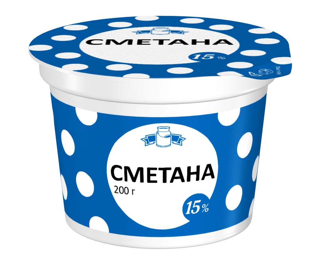 СМЕТАНА 15% 200Г СТАКАН