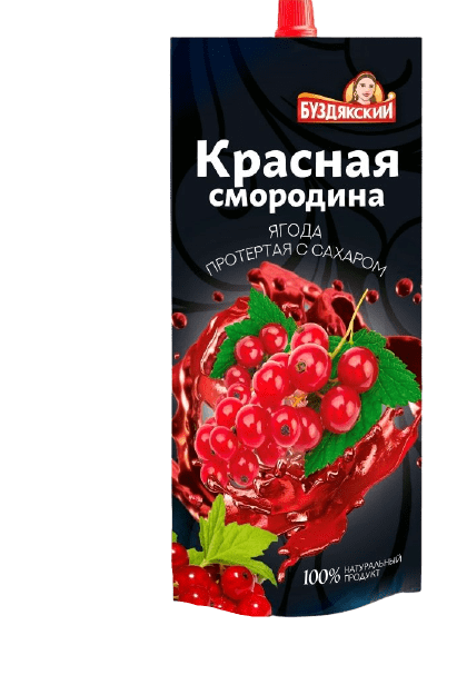 СМОРОДИНА КРАСНАЯ БУЗДЯКСКИЙ 280Г ЯГОДА ПРОТЕРТАЯ С САХАРОМ Д/ПАК