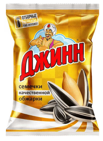 СЕМЕЧКИ СОЛНЕЧНЫЙ ВЕЛИКАН ДЖИНН 100Г ЖАРЕНЫЕ ОТБОРНЫЕ