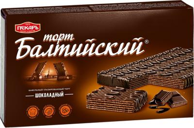 ТОРТ ВАФЕЛЬНЫЙ ПЕКАРЬ БАЛТИЙСКИЙ 320Г ШОКОЛАДНЫЙ