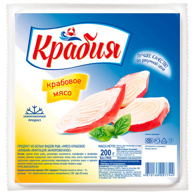 МЯСО КРАБОВОЕ КРАБИЯ 200Г