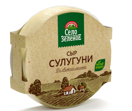 СЫР СЕЛО ЗЕЛЕНОЕ СУЛУГУНИ 40% 300Г ПЛЕНКА