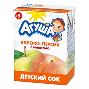 СОК АГУША 200МЛ ЯБЛОКО ПЕРСИК С МЯКОТЬЮ ТВА