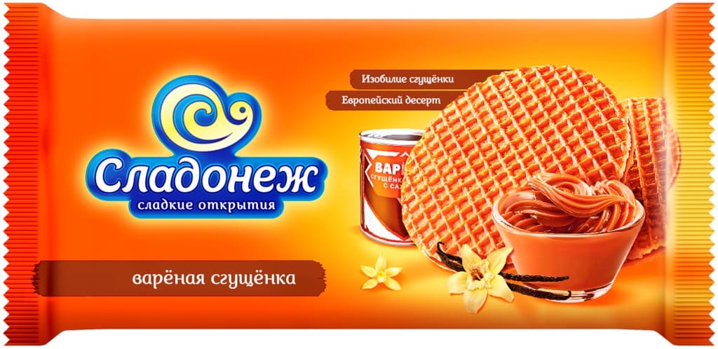 ВАФЛИ СЛАДОНЕЖ 240Г СИРОПНЫЕ ВАРЕНАЯ СГУЩЕНКА