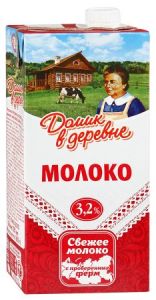 МОЛОКО ДОМИК В ДЕРЕВНЕ 3,2% 950Г УЛЬТРАПАСТЕРИЗОВАННОЕ ТБА