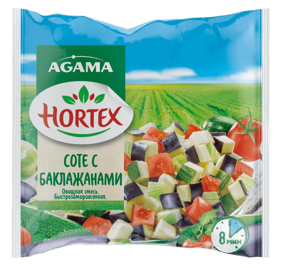 ЗАМОРОЗКА ОВОЩНАЯ АГАМА/ХОРТЕКС 400Г СОТЕ С БАКЛАЖАНАМИ