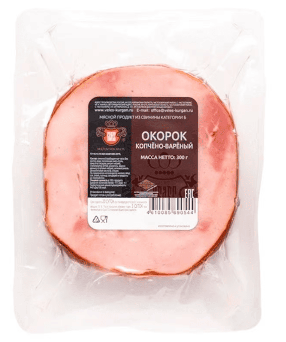ОКОРОК ВЕЛЕС 300Г ИЗ СВИНИНЫ КОПЧ/ВАР