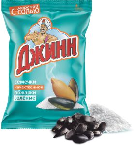 СЕМЕНА ПОДСОЛНЕЧНИКА ДЖИНН 140Г ЖАРЕНЫЕ СОЛЕНЫЕ