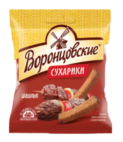 СУХАРИКИ ВОРОНЦОВСКИЕ 80Г СО ВКУСОМ ШАШЛЫКА