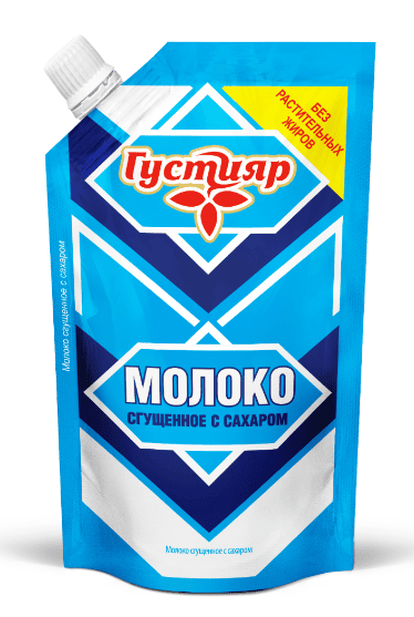 МОЛОКО СГУЩЕННОЕ С САХАРОМ ГУСТИЯР 0,2% 270Г ДОЙПАК БЗМЖ