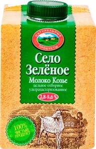 МОЛОКО СЕЛО ЗЕЛЕНОЕ 2,8-5,6% 500Г КОЗЬЕ ОТБОРНОЕ ТВА