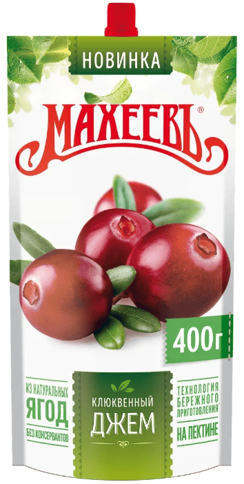 ДЖЕМ МАХЕЕВЪ 400Г КЛЮКВЕННЫЙ Д/ПАК