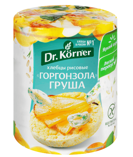 ХЛЕБЦЫ ДОКТОР КЕРНЕР 80Г РИСОВЫЕ СЫРНЫЕ ГОРГОНЗОЛА С ГРУШЕЙ ХРУСТЯЩИЕ