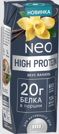 КОКТЕЙЛЬ НЕО 260Г МОЛОЧНЫЙ СО ВКУСОМ ВАНИЛИ ОБЕЗЖ ВЫСОКОБЕЛК УЛЬТРАПАСТ