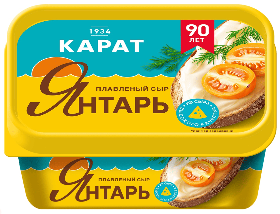 СЫР КАРАТ ЯНТАРЬ 400Г 45% ПЛАВЛЕНЫЙ ПЛАСТ