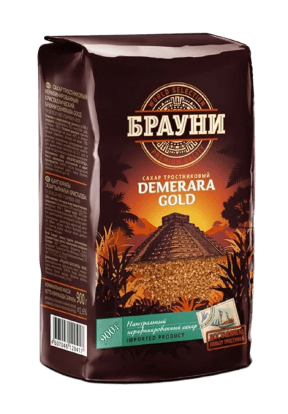 САХАР РУСАГРО БРАУНИ 900Г ТРОСТНИКОВЫЙ ПАКЕТ