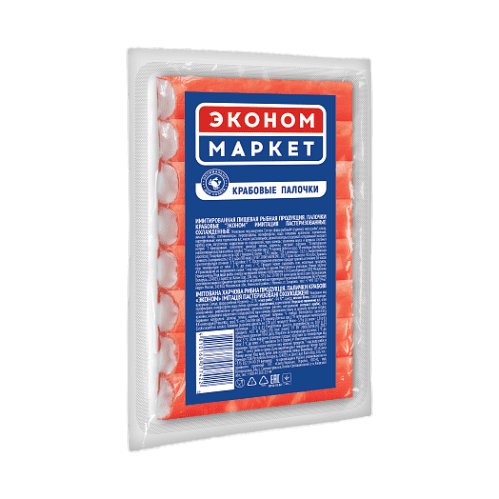 ПАЛОЧКИ КРАБОВЫЕ САНТА БРЕМОР 200Г ЭКОНОМ МАРКЕТ ИМИТАЦИЯ